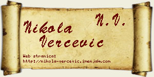 Nikola Verčević vizit kartica